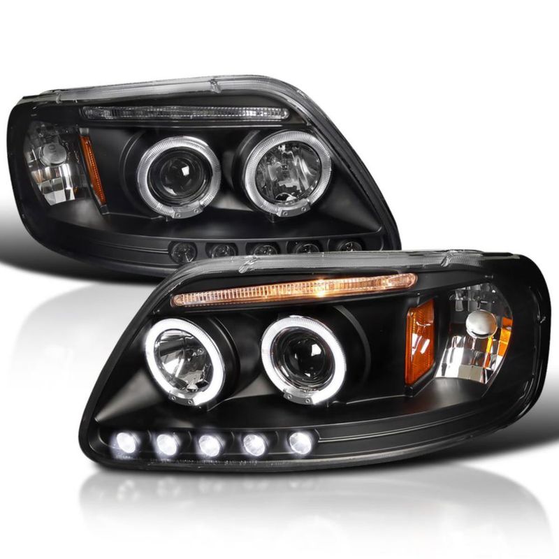Faros LED Doble Halo Negro SPEC-D TUNING