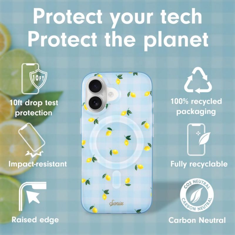 Funda Sonix para iPhone 17 MagSafe – Limón y Cuadros