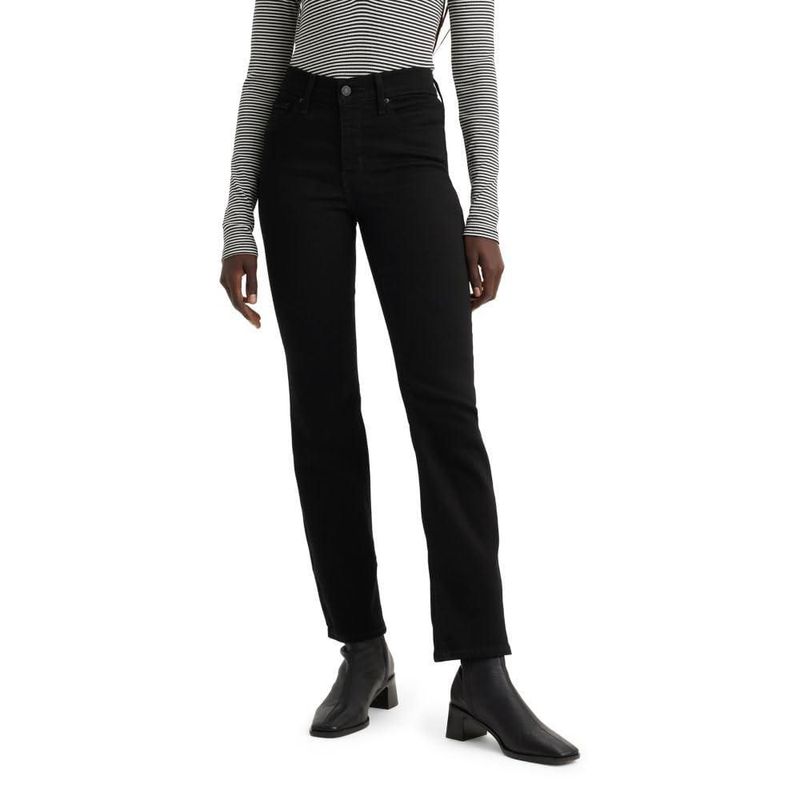 Jeans Levi's 314 Shaping Straight para mujer negro suave talla 32