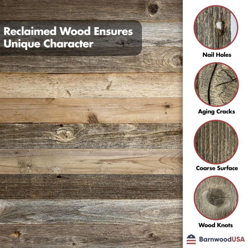 Madera artesanal BARNWOODUSA 30 × 8 × 03 cm paquete de 10 sin tratar
