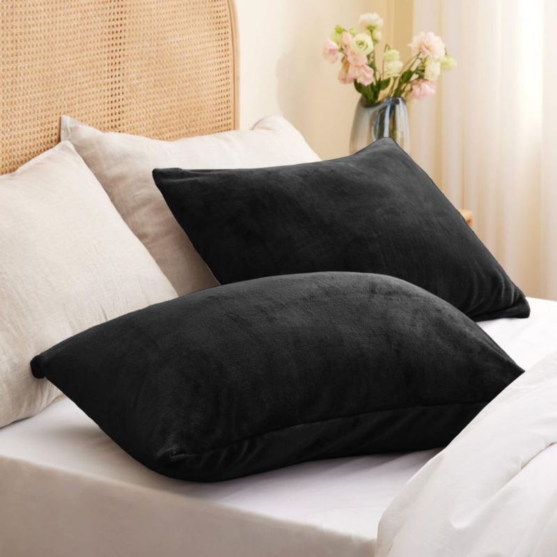 Funda de almohada BEDELITE Queen 51x76 cm negro – Pack de 2