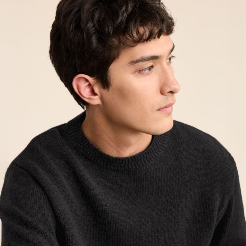 Suéter Pendleton Pullover de Lana Negro Heather