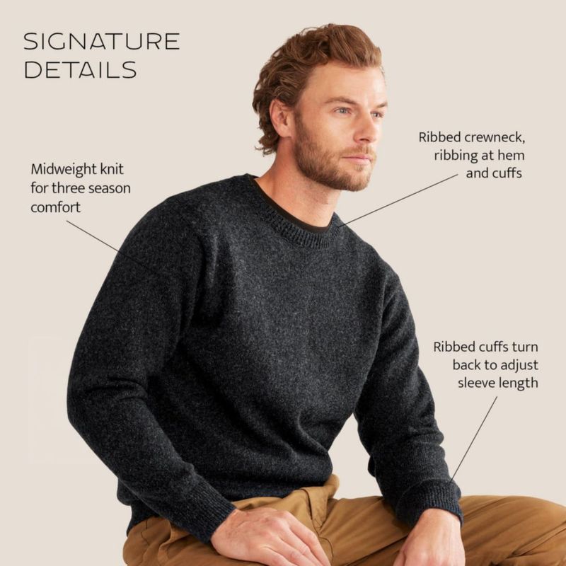 Suéter Pendleton Pullover de Lana Negro Heather
