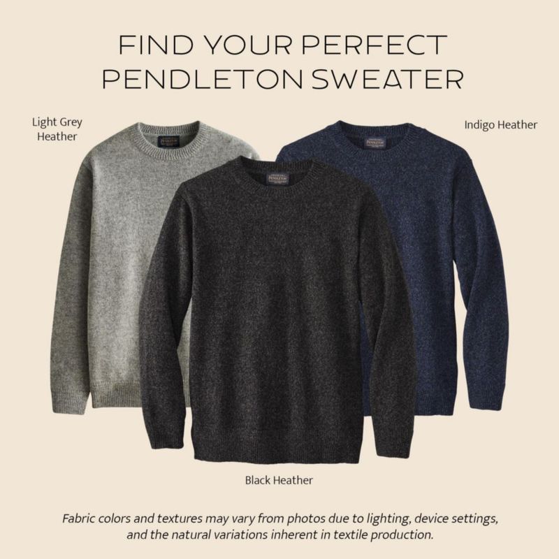 Suéter Pendleton Pullover de Lana Negro Heather