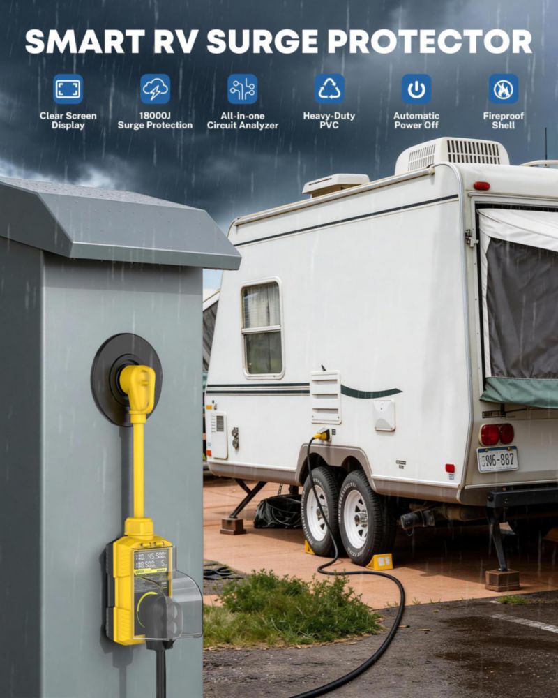 Protector de Sobretensión para Autocaravana Kohree 30A 18000J Impermeable