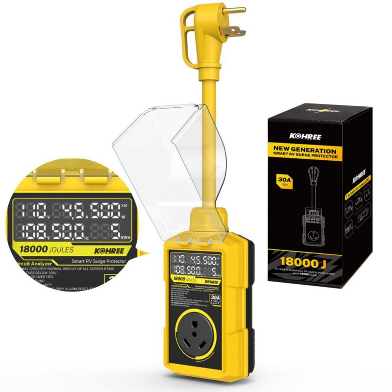 Protector de Sobretensión para Autocaravana Kohree 30A 18000J Impermeable