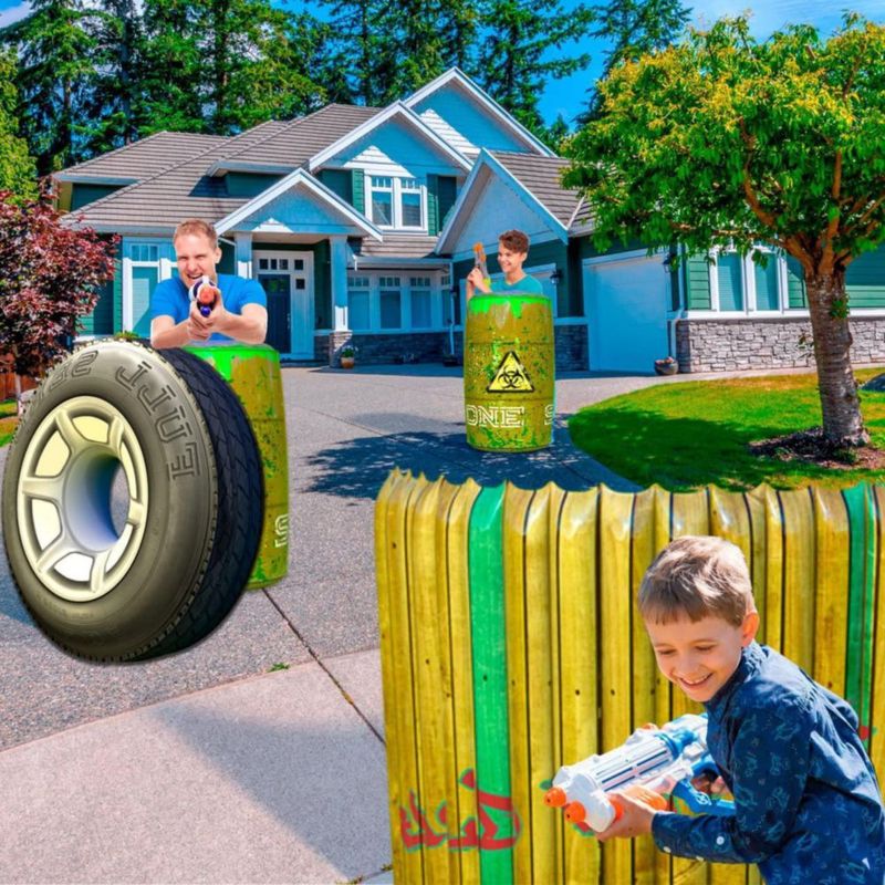 Obstáculos inflables Skywin - Set de 8 piezas verde