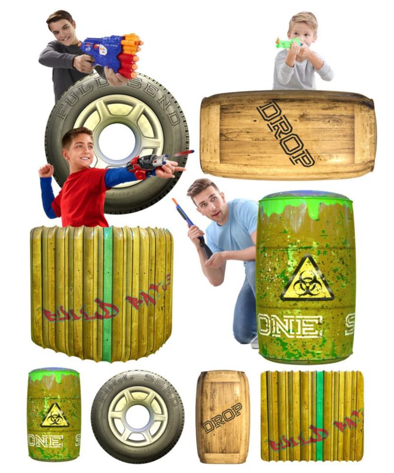 Obstáculos inflables Skywin - Set de 8 piezas verde