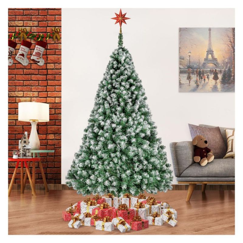 Arbol De Navidad Verde Semi Nevado 1.9 M Pino Navideño