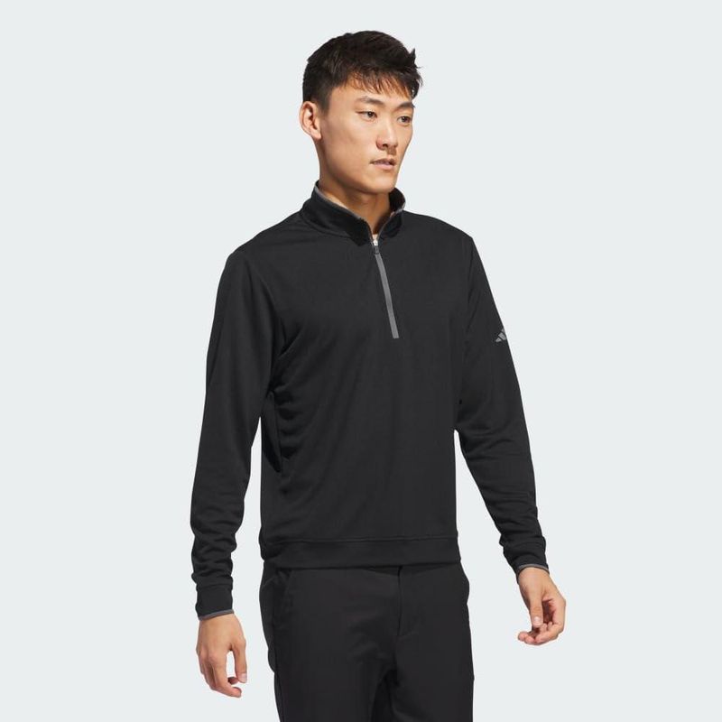 Sudadera adidas negra con medio cierre talla XXL