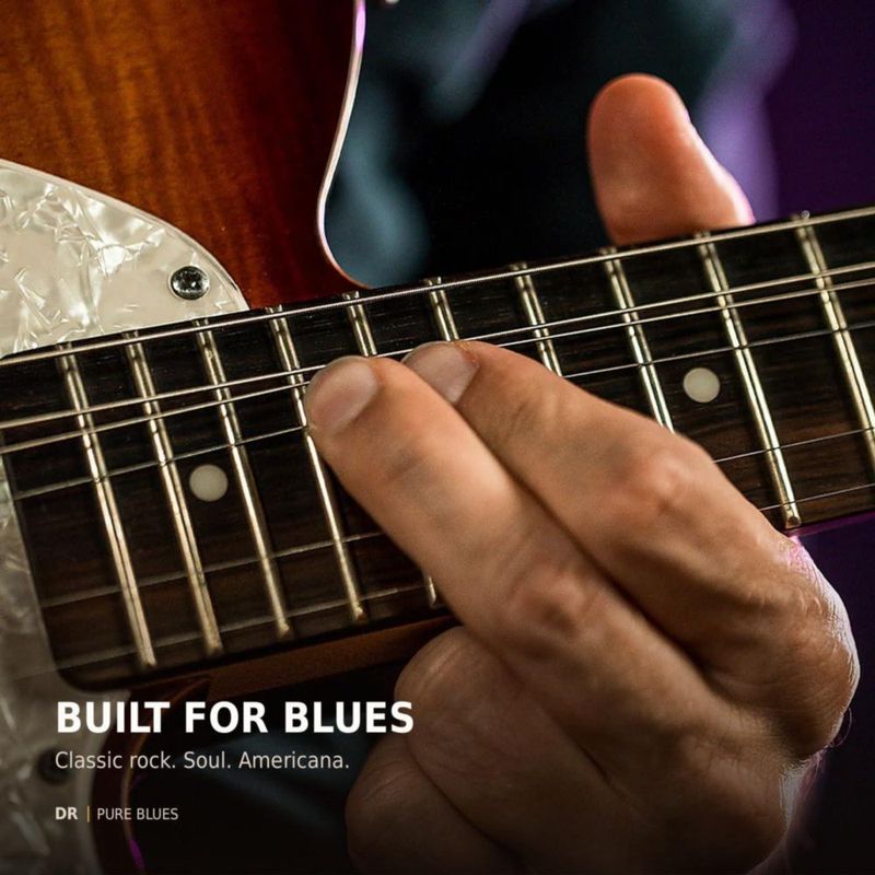 Cuerdas DR Strings PURE BLUES Níquel Puro 11-50 – Pack de 6