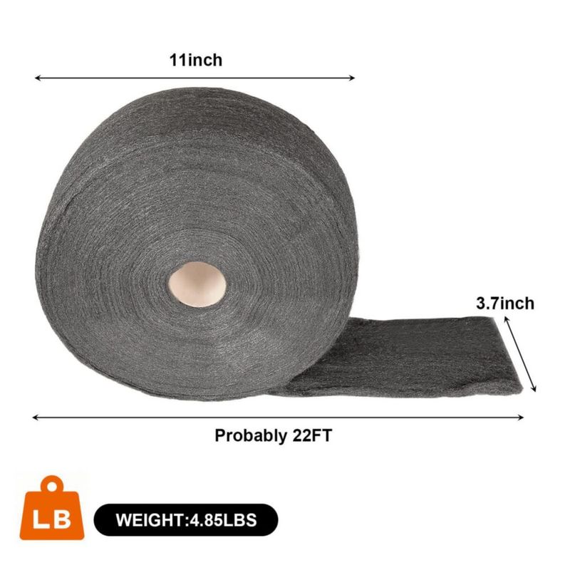 Lana de Acero DIRBUY 22 kg Grado 0000 – Rollo de 22 ft (≈7 m)