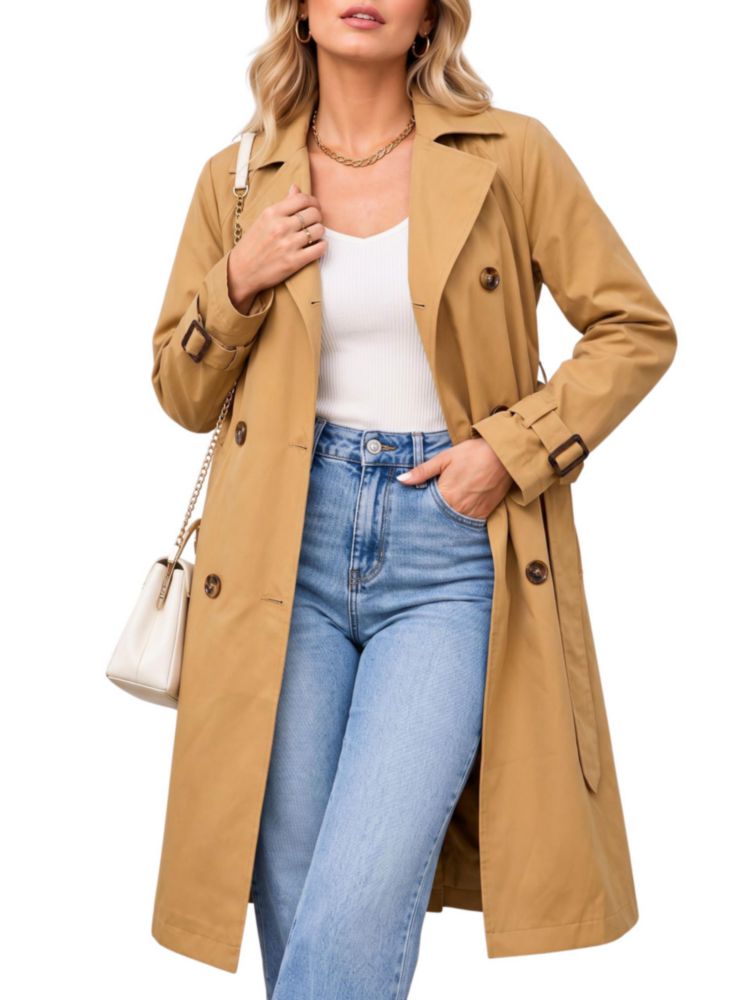 Abrigo Steve Madden de solapa larga estilo trench