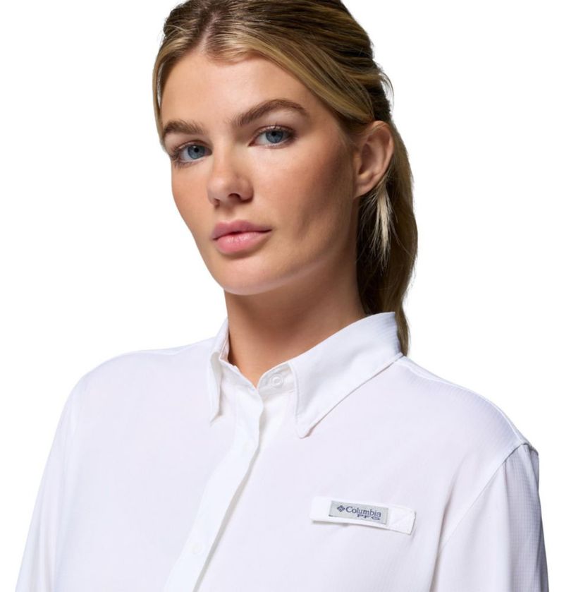 Camisa Columbia PFG Tamiami II de manga larga blanca XS