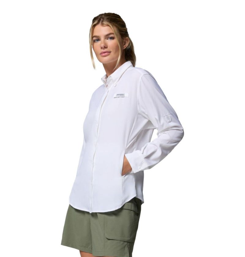 Camisa Columbia PFG Tamiami II de manga larga blanca XS