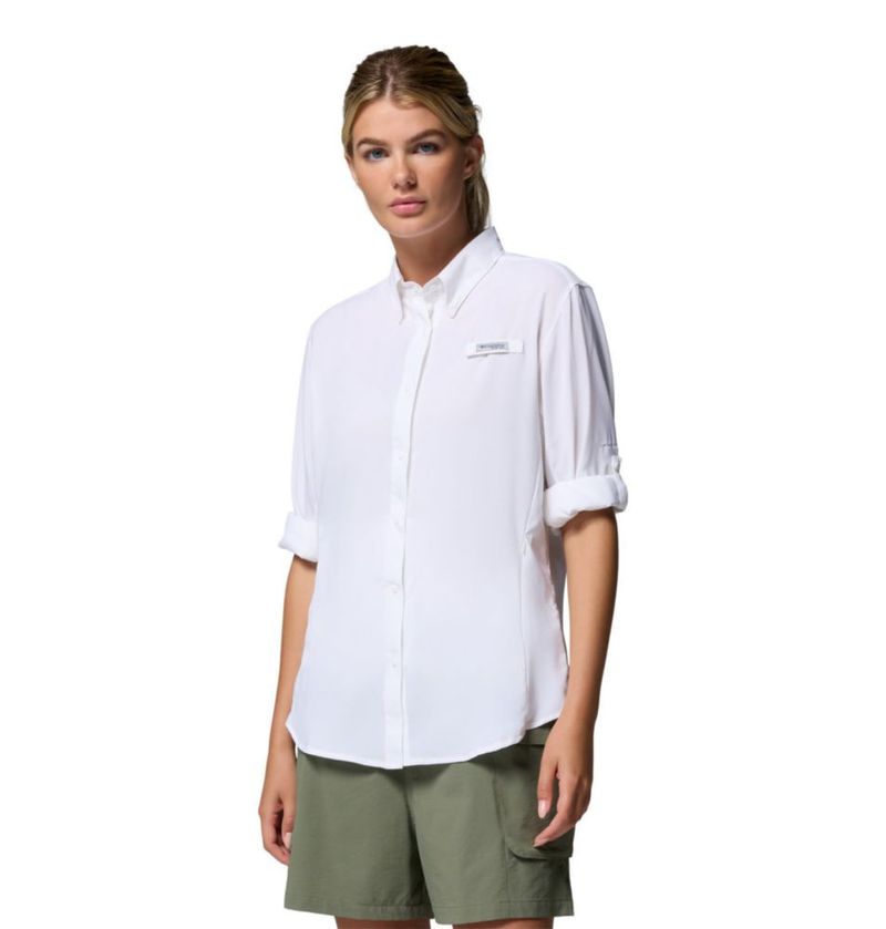 Camisa Columbia PFG Tamiami II de manga larga blanca XS