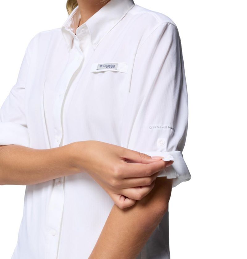 Camisa Columbia PFG Tamiami II de manga larga blanca XS