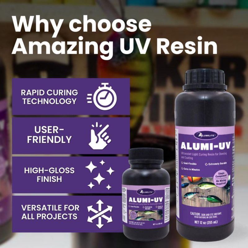 Resina Alumilite Alumi-UV 118 ml curada con luz