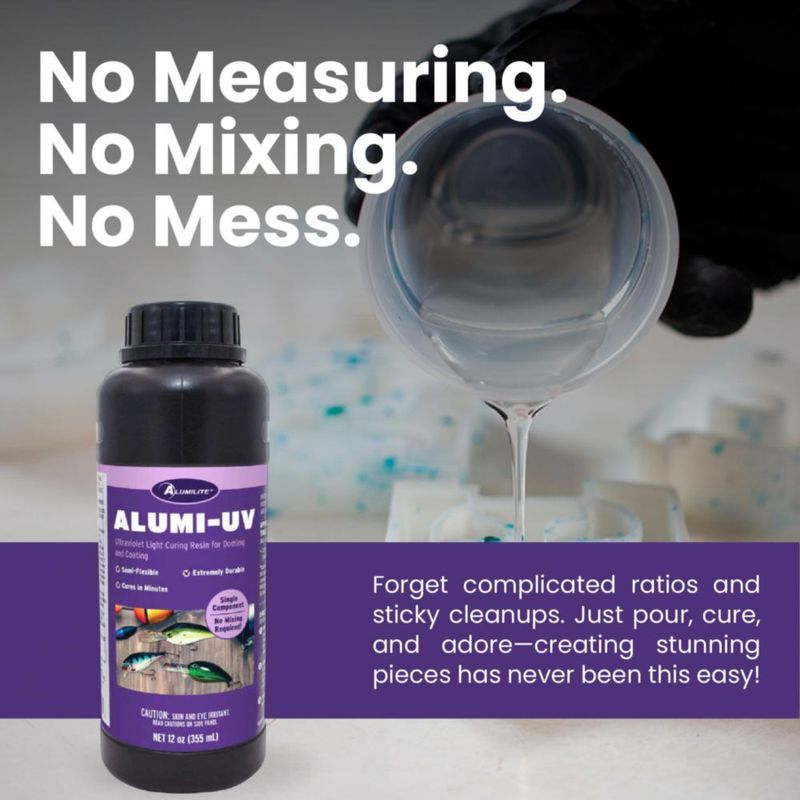 Resina Alumilite Alumi-UV 118 ml curada con luz