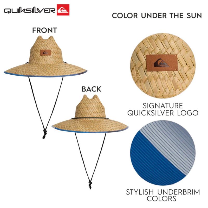 Sombrero de Sol Quiksilver XXL Monaco Blue de Paja con Ala Ancha