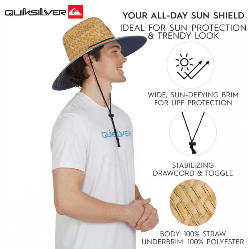 Sombrero de Sol Quiksilver XXL Monaco Blue de Paja con Ala Ancha