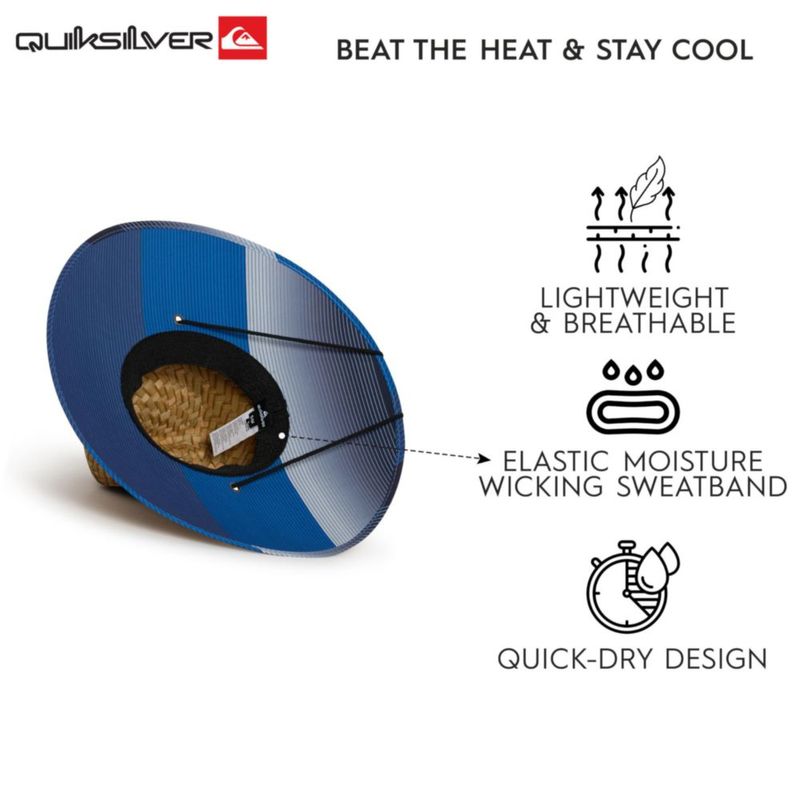 Sombrero de Sol Quiksilver XXL Monaco Blue de Paja con Ala Ancha