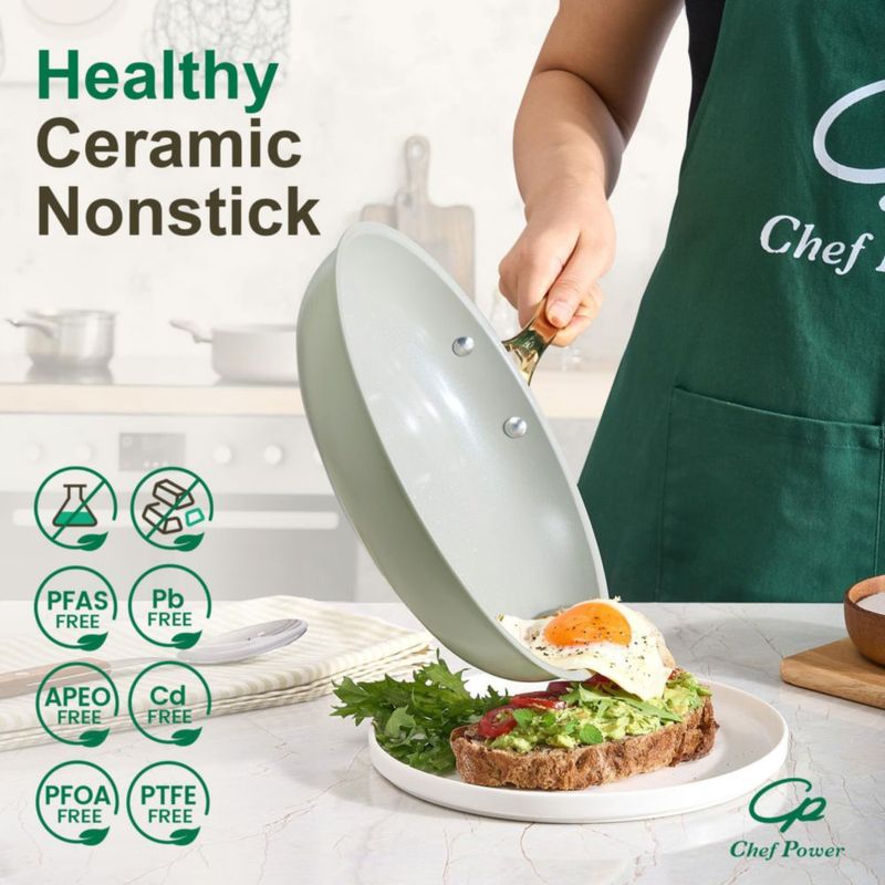 Juego de Utensilios de Cocina Cerámicos Chef Power 10 Piezas Verde Salvia