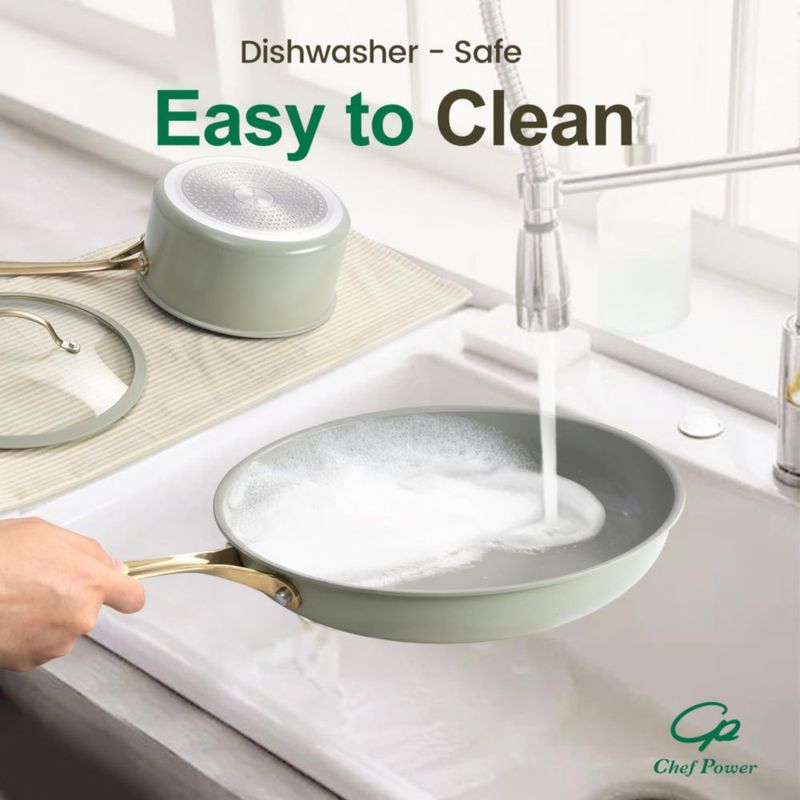 Juego de Utensilios de Cocina Cerámicos Chef Power 10 Piezas Verde Salvia