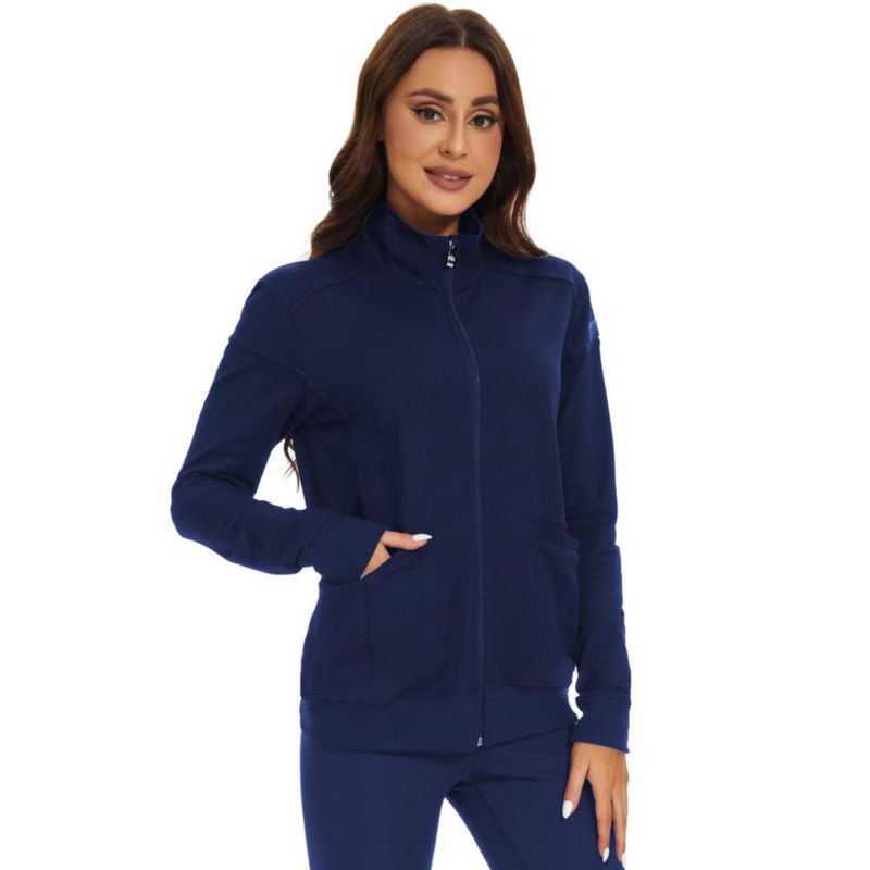 Chaqueta Meanzoo con cremallera frontal azul marino talla grande