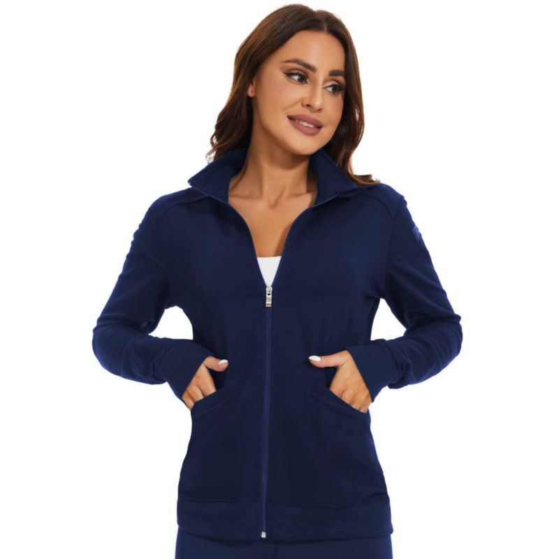 Chaqueta Meanzoo con cremallera frontal azul marino talla grande