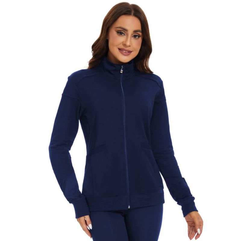 Chaqueta Meanzoo con cremallera frontal azul marino talla grande
