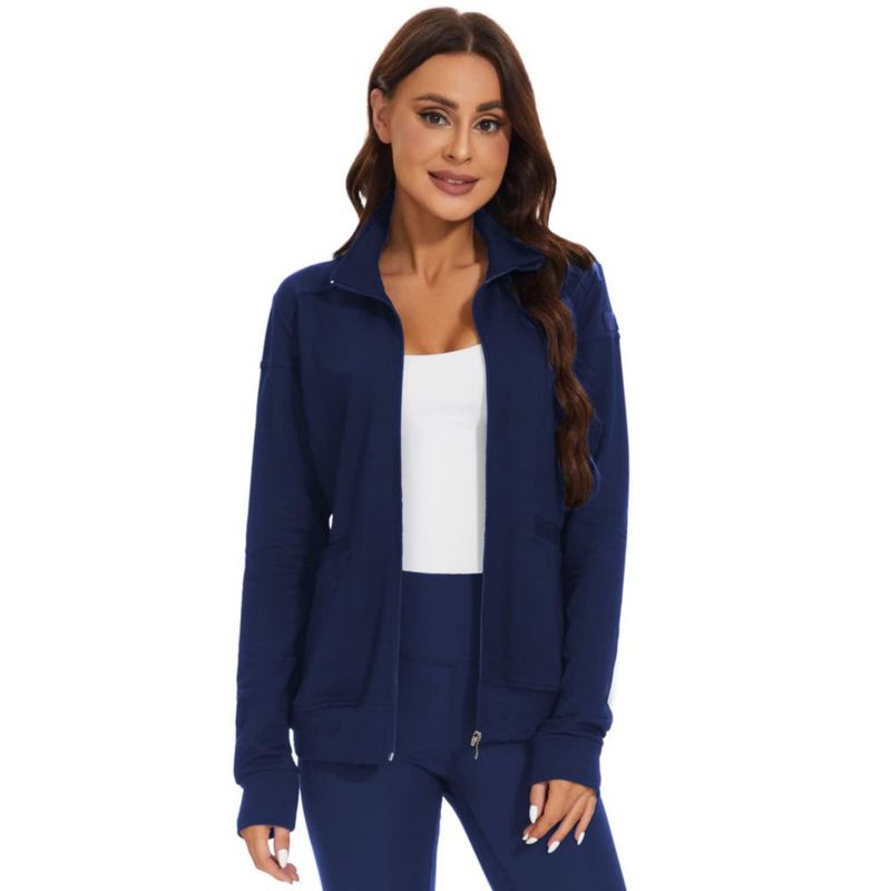 Chaqueta Meanzoo con cremallera frontal azul marino talla grande