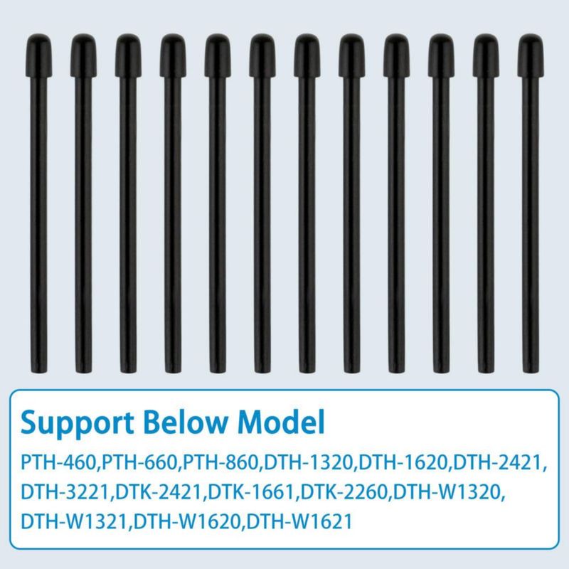 Puntas RAPUDA 12 uds negras de 2 cm para lápices Wacom