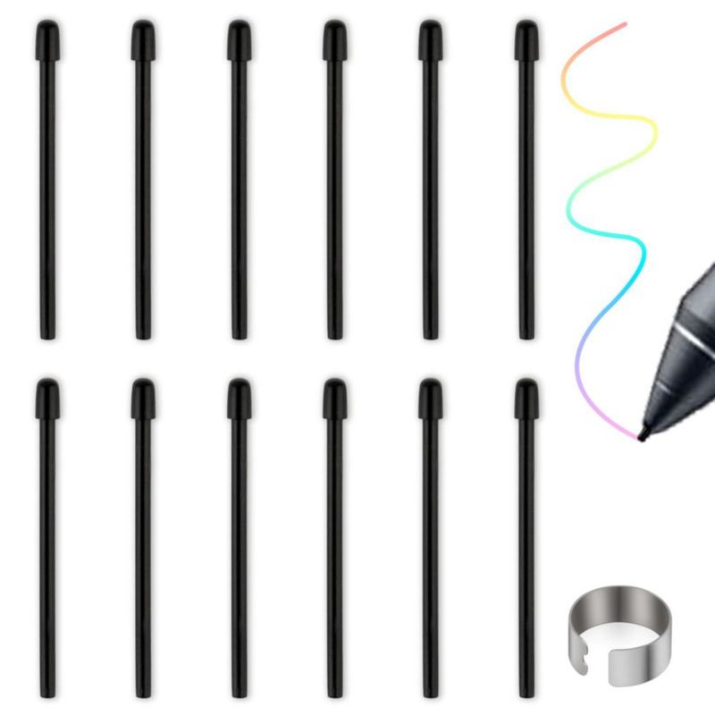 Puntas RAPUDA 12 uds negras de 2 cm para lápices Wacom