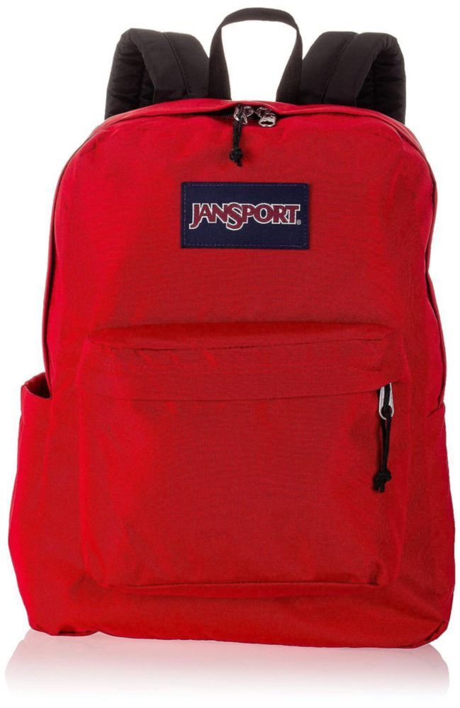 Mochila JanSport SuperBreak duradera y ligera con cinta roja
