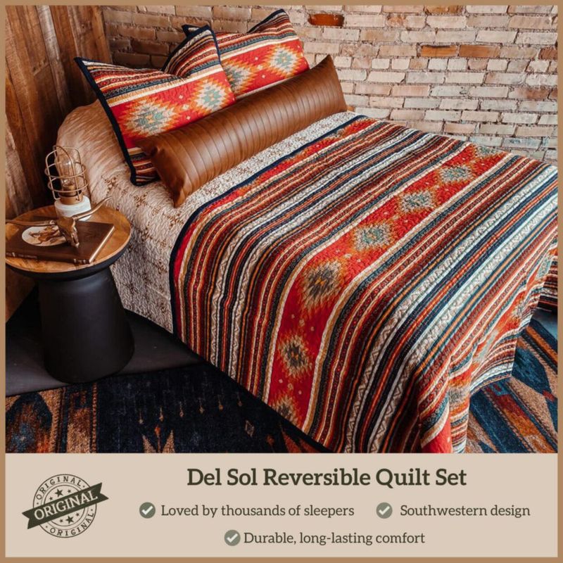 Juego de cama Paseo Road Queen estilo Azteca – 3 piezas