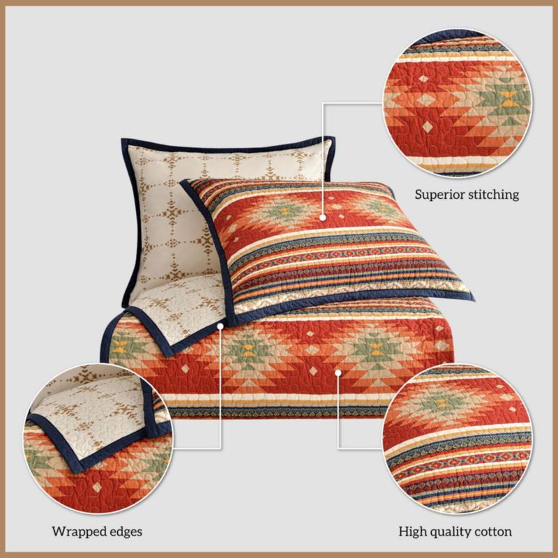 Juego de cama Paseo Road Queen estilo Azteca – 3 piezas