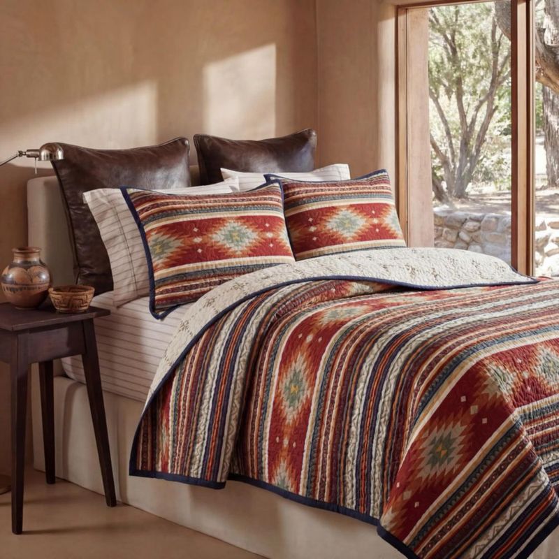 Juego de cama Paseo Road Queen estilo Azteca – 3 piezas