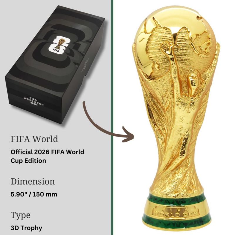 Trofeo 3D de la Copa Mundial de la FIFA 2026 Wagon Int. 15 cm de aleación de zinc