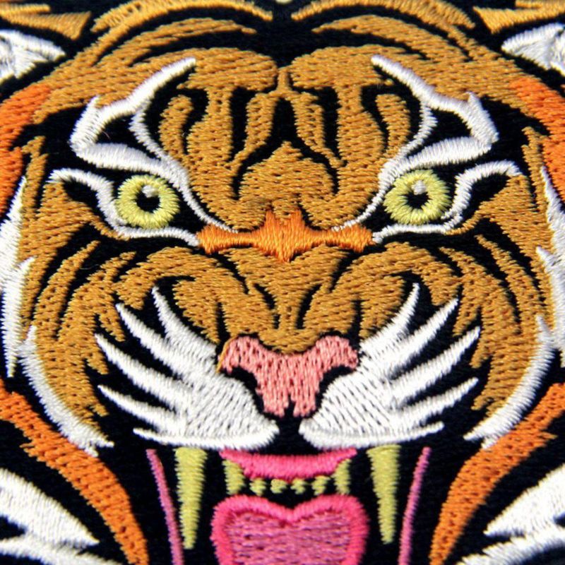 Parche ZEGIN Tigre Bordado Aplicación por Plancha o Costura 8 × 9 cm