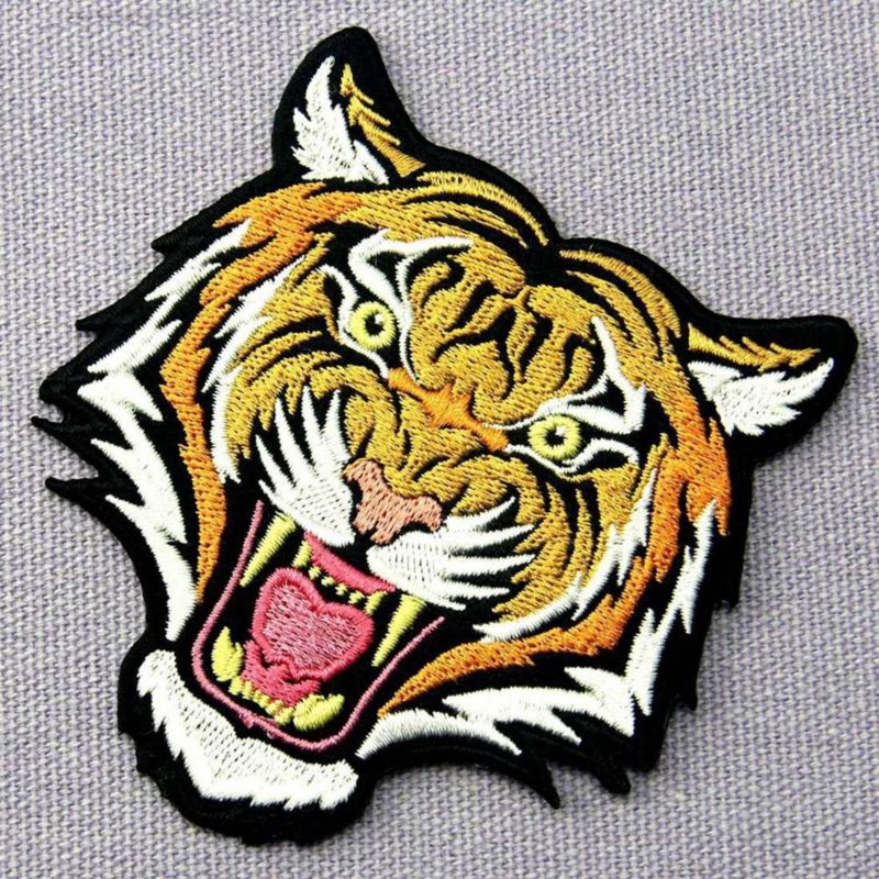 Parche ZEGIN Tigre Bordado Aplicación por Plancha o Costura 8 × 9 cm