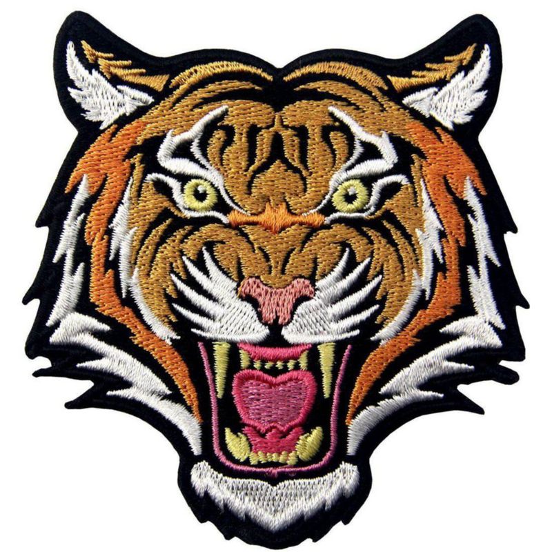 Parche ZEGIN Tigre Bordado Aplicación por Plancha o Costura 8 × 9 cm