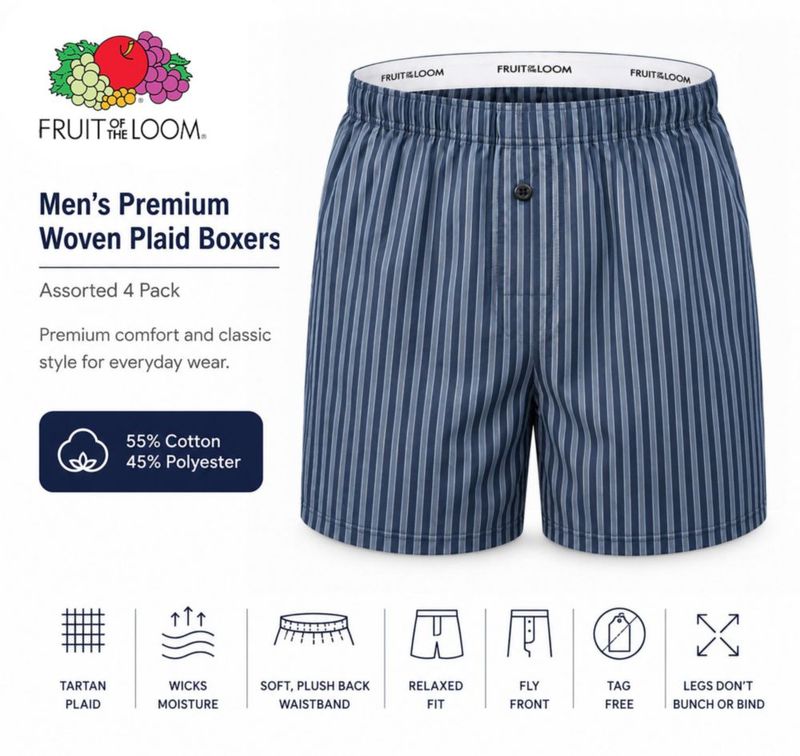 Boxer Fruit of the Loom 4-pack Mediano
