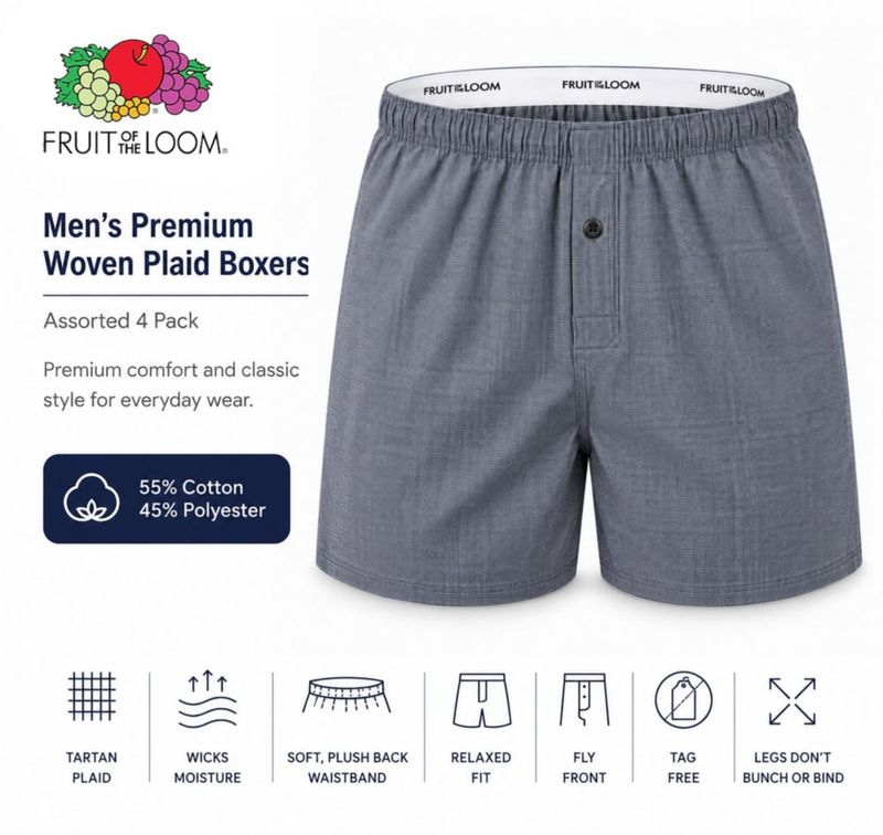 Boxer Fruit of the Loom 4-pack Mediano
