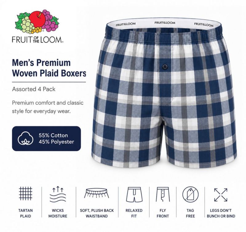 Boxer Fruit of the Loom 4-pack Mediano