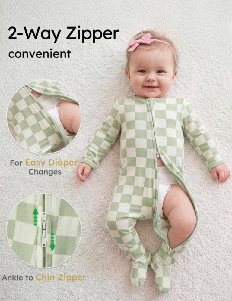 Pijamas para bebé Yoofoss pack de 3 algodón orgánico 3‑6 meses
