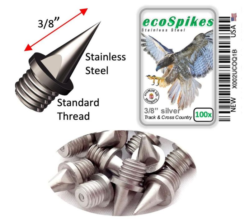 Clavos ecoSpikes 3/8" plateado juego de 80 acero inoxidable