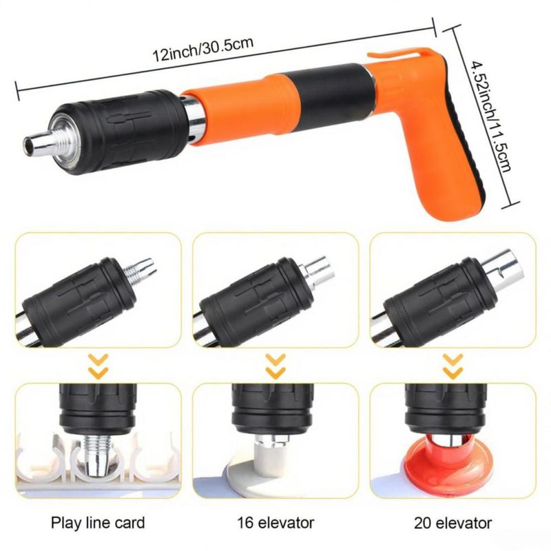Pistola de clavos SONEE de 5 velocidades ajustable para concreto/madera (Naranja)