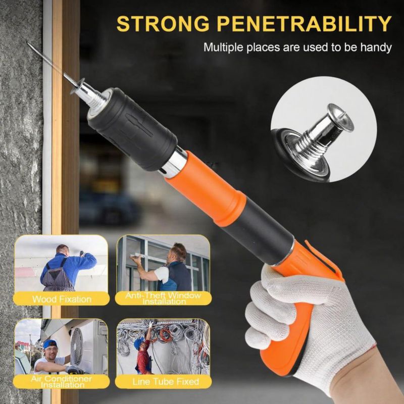Pistola de clavos SONEE de 5 velocidades ajustable para concreto/madera (Naranja)