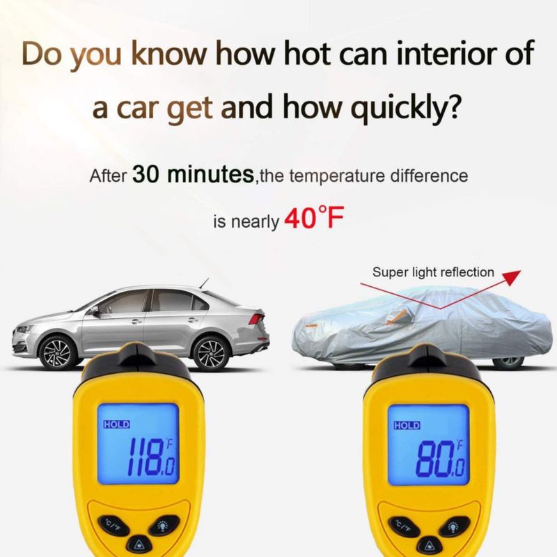 Funda para Coche SEAZEN 511 cm Impermeable de 6 Capas para Sedán